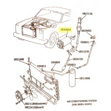 ROLLS ROYCE SILVER SHADOW, BENTLEY T - AIR CONDITIONING COMPRESSOR UE43934 1965-80 (1001-41600), 1980-98 (1001-17000)